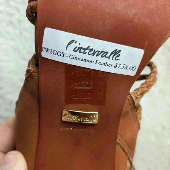 NWT L'INTERVALLE heel sandals size 6 Tan LEATHER NEW !! Made in  Brazil - Picture 8 of 11